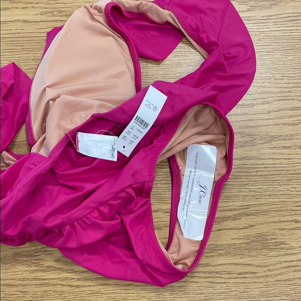 J. Crew Bright Fuchsia Ruffle One-Piece Swimsuit - Picture 4 of 4